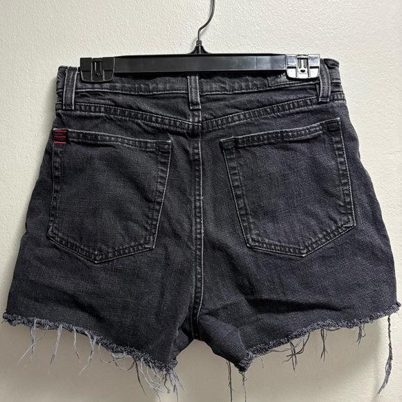 BDG UO Dark Gray Jean Shorts Frayed Hem High‑Rise Denim Women’s Size 28 - Picture 7 of 15